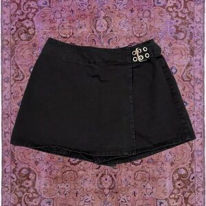 90s black denim skort